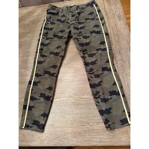 L'Agence Jeans Women's Size 30 Margot High Rise Skinny Camo Stone Tuxedo Stripe